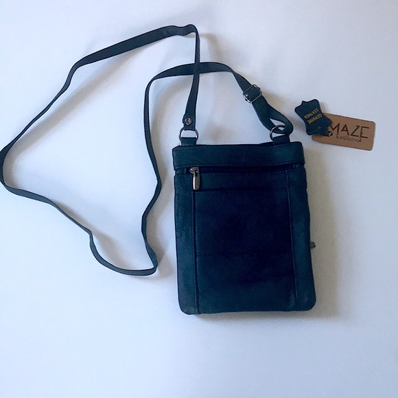 Super Soft Leather Crossbody Bag in Navy - Picture 2 of 2